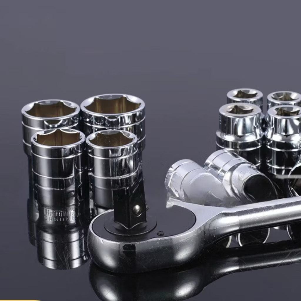 Kit De Ferramentas 46 Peças Jogo De Soquetes Chave Catraca Reversível Com Maleta Jogo De Ferramentas Completo GEELE